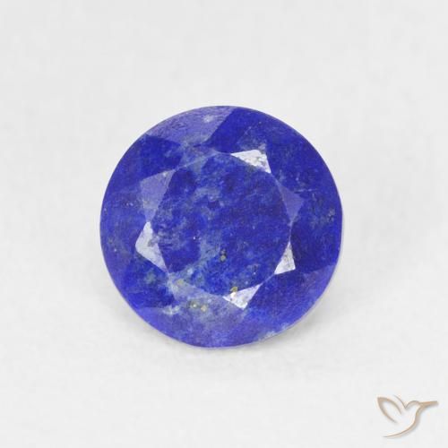 0.85 ct Blue Lapis Lazuli Gemstone, Lapis Lazuli Gem in Round Facet Shape for Sale.