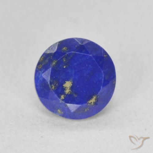 0.90 ct Blue Lapis Lazuli Gemstone, Lapis Lazuli Gem in Round Facet Shape for Sale.