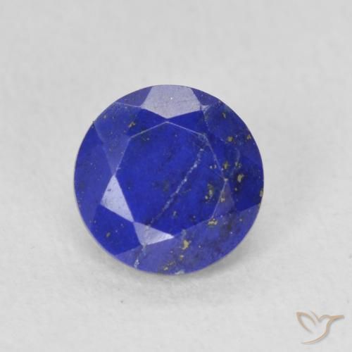 0.86 ct Blue Lapis Lazuli Gemstone, Lapis Lazuli Gem in Round Facet Shape for Sale.