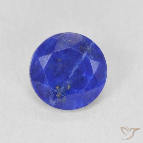 0.80 ct Blue Lapis Lazuli Gemstone, Lapis Lazuli Gem in Round Facet Shape for Sale.