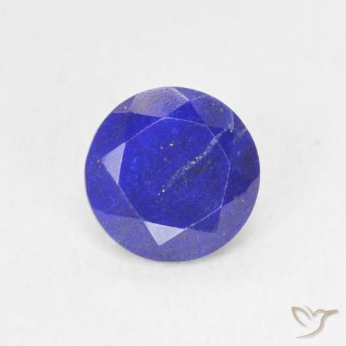 0.77 ct Blue Lapis Lazuli Gemstone, Lapis Lazuli Gem in Round Facet Shape for Sale.