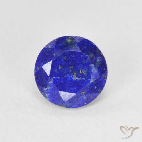 0.80 ct Blue Lapis Lazuli Gemstone, Lapis Lazuli Gem in Round Facet Shape for Sale.