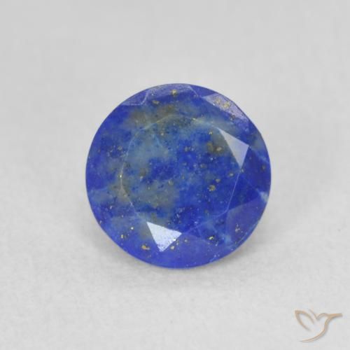 0.79 ct Blue Lapis Lazuli Gemstone, Lapis Lazuli Gem in Round Facet Shape for Sale.