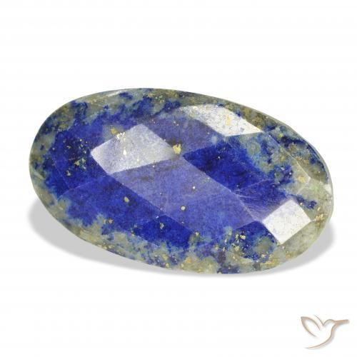 31.34 ct Blue Lapis Lazuli Stone, Natural Lapis Lazuli in Oval Rose-Cut Shape for Sale