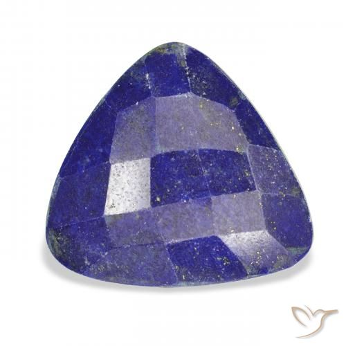 16.13 ct Blue Lapis Lazuli Gemstone, Lapis Lazuli Gem in Trillion Rose-Cut Shape for Sale.