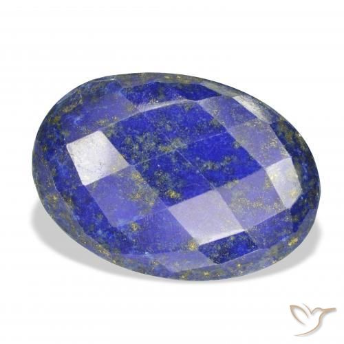 30.88 ct Blue Lapis Lazuli Stone, Natural Lapis Lazuli in Oval Rose-Cut Shape for Sale