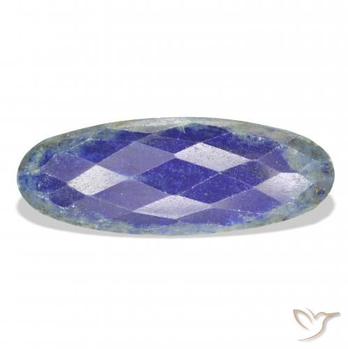 21.26 ct Blue Lapis Lazuli Gemstone, Lapis Lazuli Gem in Oval Rose-Cut Shape for Sale.