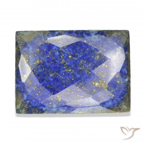 55.15 ct Blue Lapis Lazuli Gemstone, Lapis Lazuli Gem in Baguette Rose-Cut Shape for Sale.