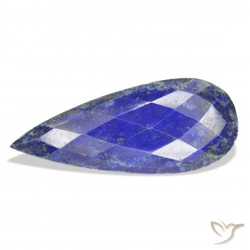 37.94 ct Blue Lapis Lazuli Gemstone, Lapis Lazuli Gem in Pear Rose-Cut Shape for Sale.