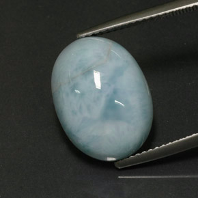 9.28 ct Green Larimar Stone, Natural Larimar in Oval Cabochon Shape for Sale