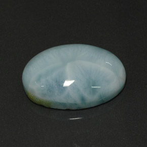 11.04 ct Green Larimar Gemstone, Larimar Gem in Oval Cabochon Shape for Sale.