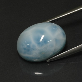 8.13 ct Blue Larimar Gemstone, Larimar Gem in Oval Cabochon Shape for Sale.