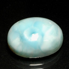 7.39 ct Blue Larimar Gemstone, Larimar Gem in Oval Cabochon Shape for Sale.