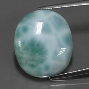 19.66 ct Blue Larimar Gemstone, Larimar Gem in Oval Cabochon Shape for Sale.