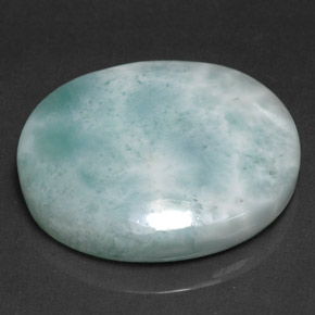 36.61 ct Green Larimar Gemstone, Larimar Gem in Oval Cabochon Shape for Sale.