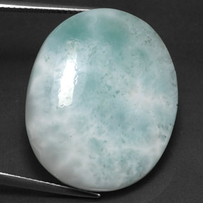 36.61 ct Green Larimar Stone, Natural Larimar in Oval Cabochon Shape for Sale