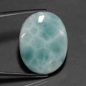 31.53 ct Blue Larimar Stone, Natural Larimar in Oval Cabochon Shape for Sale