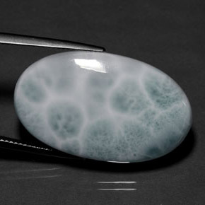 32.38 ct Green Larimar Stone, Natural Larimar in Oval Cabochon Shape for Sale