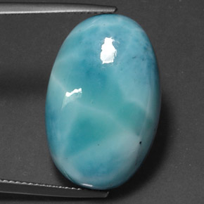 25.59 ct Blue Larimar Gemstone, Larimar Gem in Oval Cabochon Shape for Sale.