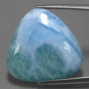 27.83 ct Blue Larimar Gemstone, Larimar Gem in Trillion Cabochon Shape for Sale.