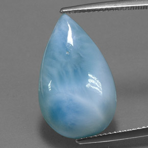 11.31 ct Blue Larimar Gemstone, Larimar Gem in Pear Cabochon Shape for Sale.