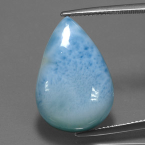 18.19 ct Blue Larimar Gemstone, Larimar Gem in Pear Cabochon Shape for Sale.