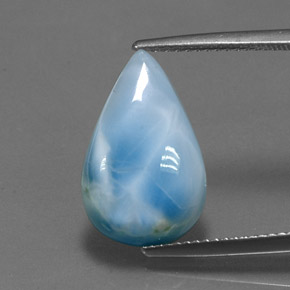 5.64 ct Blue Larimar Gemstone, Larimar Gem in Pear Cabochon Shape for Sale.