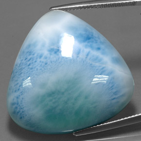 55.13 ct Blue Larimar Gemstone, Larimar Gem in Trillion Cabochon Shape for Sale.