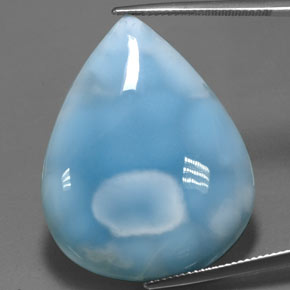 52.05 ct Blue Larimar Gemstone, Larimar Gem in Pear Cabochon Shape for Sale.