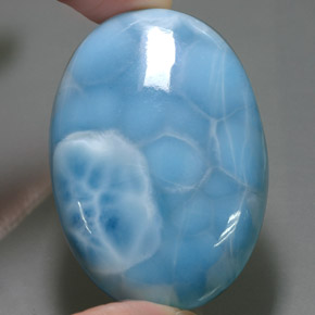 149.60 ct Blue Larimar Gemstone, Larimar Gem in Oval Cabochon Shape for Sale.