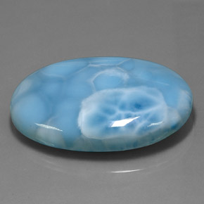 Larimar Gemstone in 50 x 34.1 mm Size for Sale, Larimar Stone in Blue Color