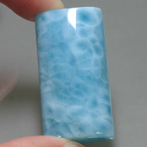 67.95 ct Blue Larimar Gemstone, Larimar Gem in Baguette Cabochon Shape for Sale.
