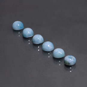 4.03 ct Blue Larimar Gemstone, Larimar Gem in Round Cabochon Shape for Sale.