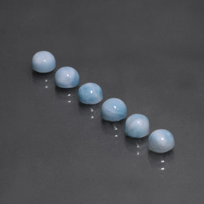 4.65 ct Blue Larimar Gemstone, Larimar Gem in Round Cabochon Shape for Sale.