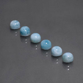 4.78 ct Blue Larimar Gemstone, Larimar Gem in Round Cabochon Shape for Sale.