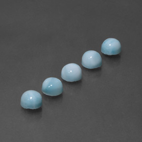 3.63 ct Blue Larimar Gemstone, Larimar Gem in Round Cabochon Shape for Sale.