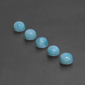3.59 ct Blue Larimar Gemstone, Larimar Gem in Round Cabochon Shape for Sale.