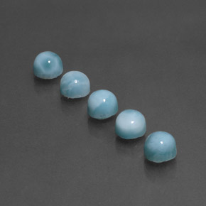 4.17 ct Blue Larimar Gemstone, Larimar Gem in Round Cabochon Shape for Sale.