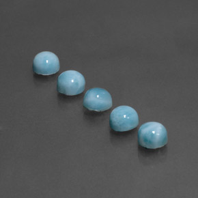 3.51 ct Blue Larimar Stone, Natural Larimar in Round Cabochon Shape for Sale