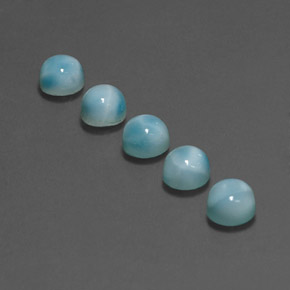 3.93 ct Blue Larimar Gemstone, Larimar Gem in Round Cabochon Shape for Sale.