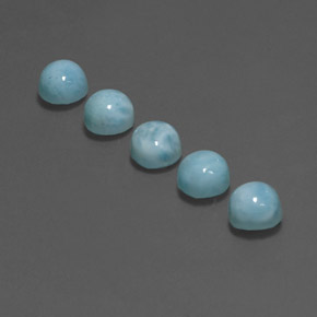 3.69 ct Blue Larimar Gemstone, Larimar Gem in Round Cabochon Shape for Sale.