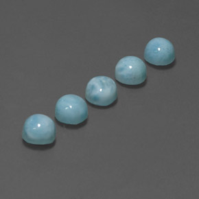 3.69 ct Blue Larimar Stone, Natural Larimar in Round Cabochon Shape for Sale
