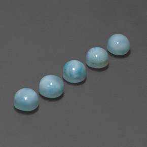 3.85 ct Blue Larimar Stone, Natural Larimar in Round Cabochon Shape for Sale
