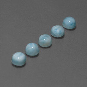 3.51 ct Blue Larimar Stone, Natural Larimar in Round Cabochon Shape for Sale