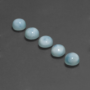 3.28 ct Blue Larimar Gemstone, Larimar Gem in Round Cabochon Shape for Sale.