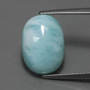 7.33 ct Blue Larimar Gemstone, Larimar Gem in Oval Cabochon Shape for Sale.