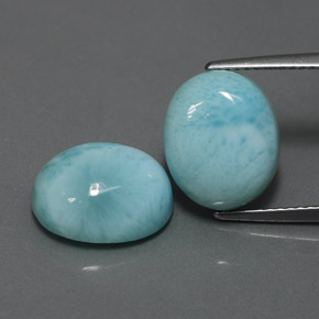 11.58 ct Blue Larimar Gemstone, Larimar Gem in Oval Cabochon Shape for Sale.