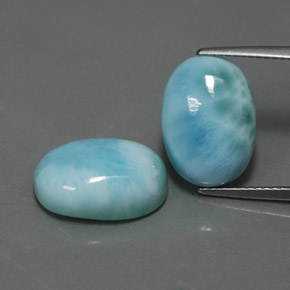 14.12 ct Blue Larimar Gemstone, Larimar Gem in Oval Cabochon Shape for Sale.