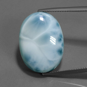 24.16 ct Blue Larimar Gemstone, Larimar Gem in Oval Cabochon Shape for Sale.