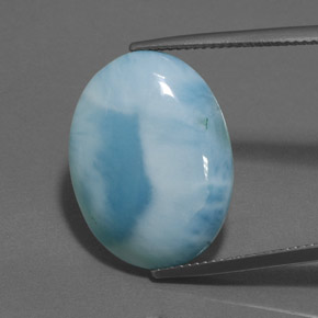 15.89 ct Blue Larimar Gemstone, Larimar Gem in Oval Cabochon Shape for Sale.